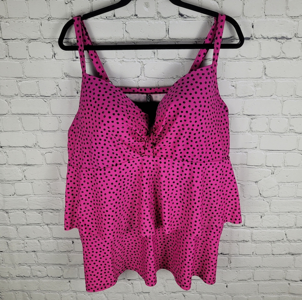 TI VOGLIO | tiered polkadot underwire bra top tankini swim bathing suit top